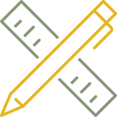 Illustration of pencil and ruler
