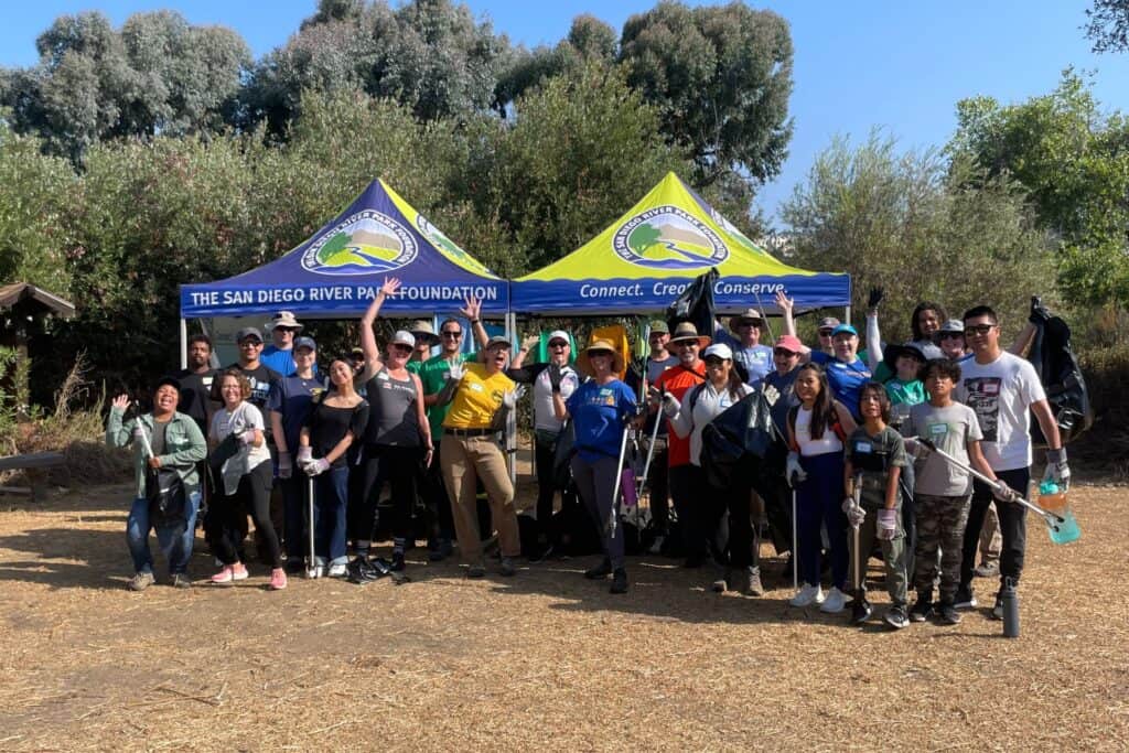 Group of community members at San Diego River Cleanup