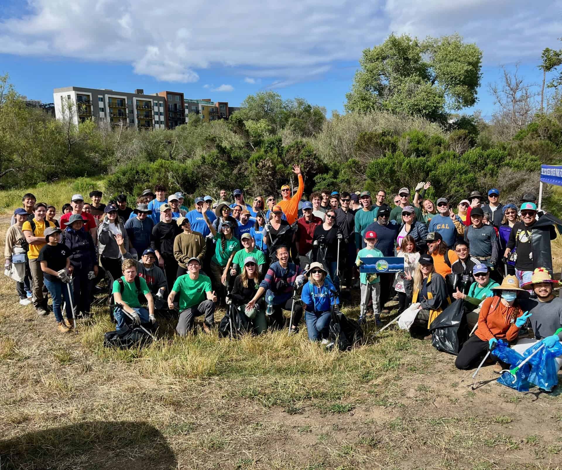 Volunteers at a cleanup