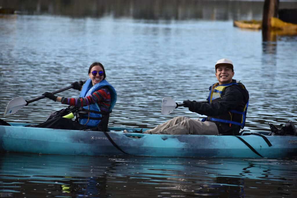 kayakers at cleanup