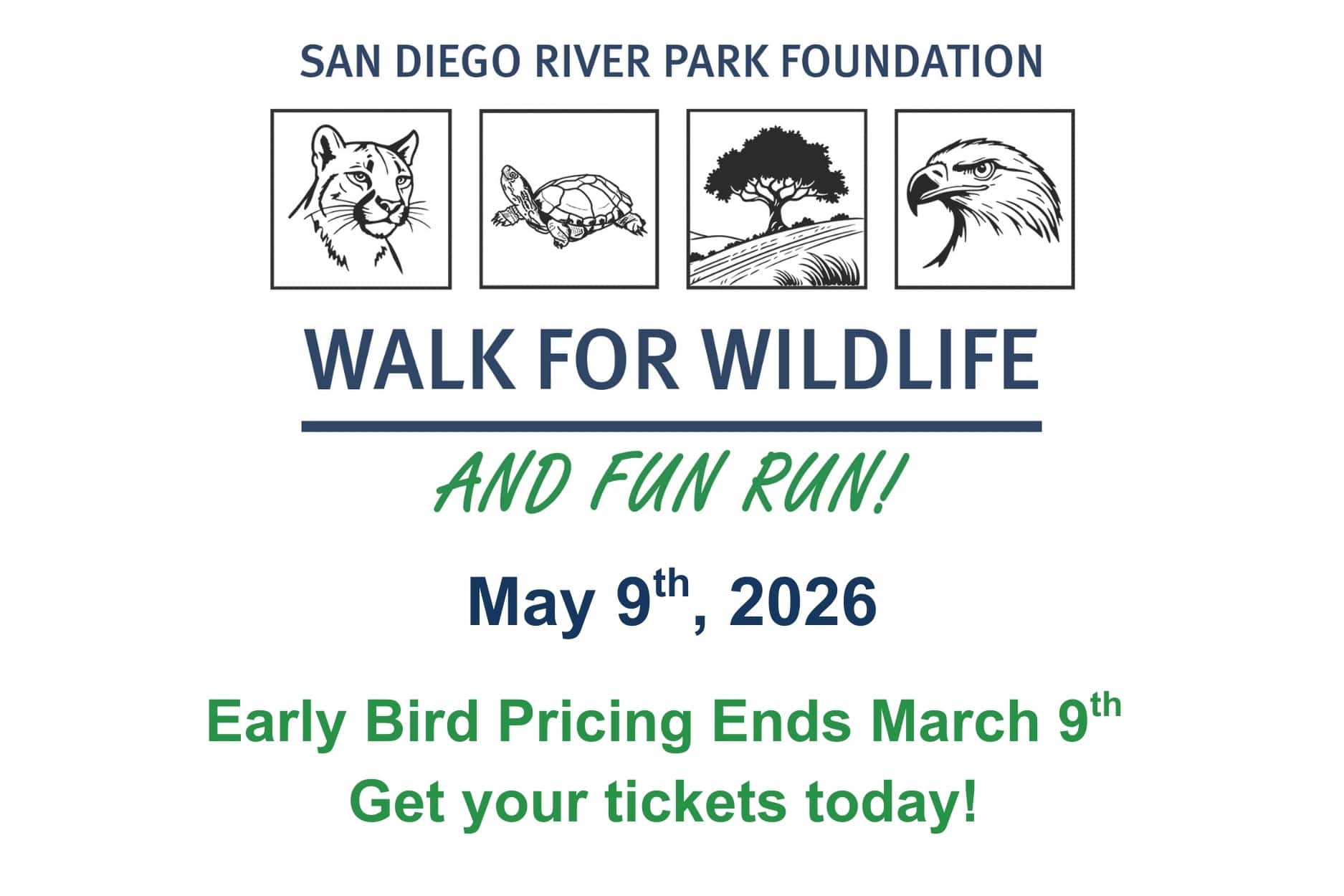 Walk for Wildlife and Fun Run Early Bird Special logo