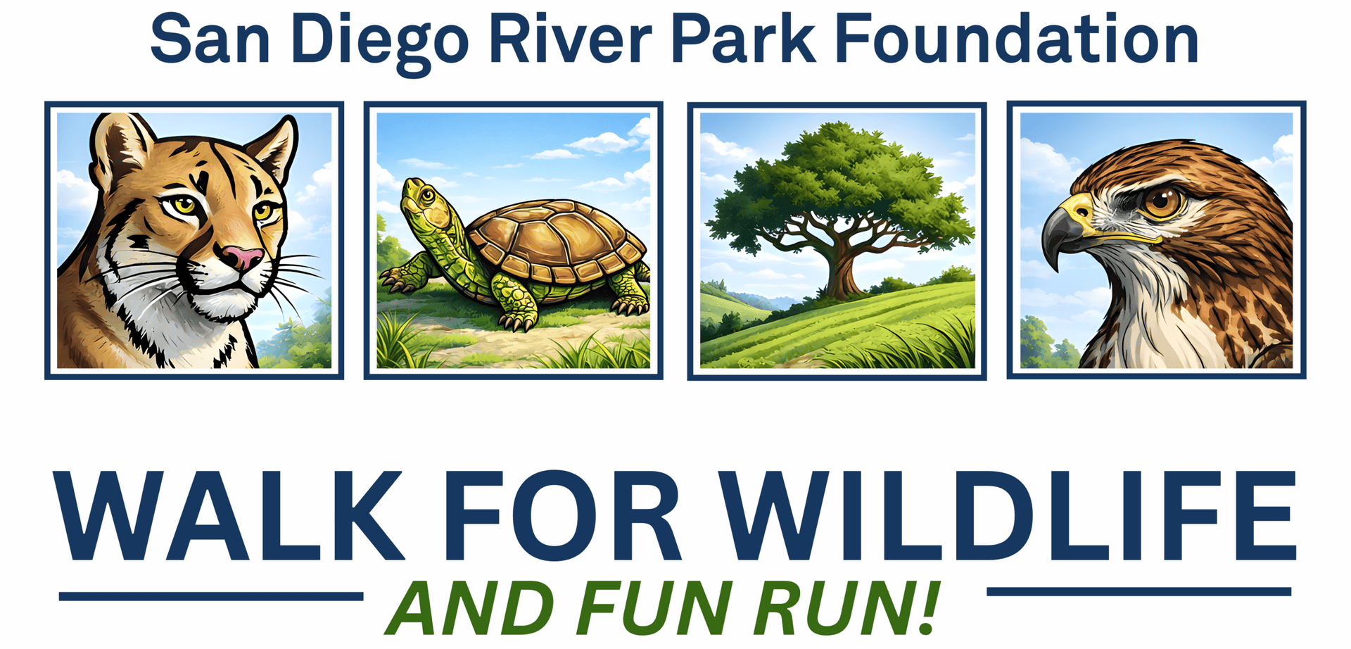 Walk for Wildlife logo with animals