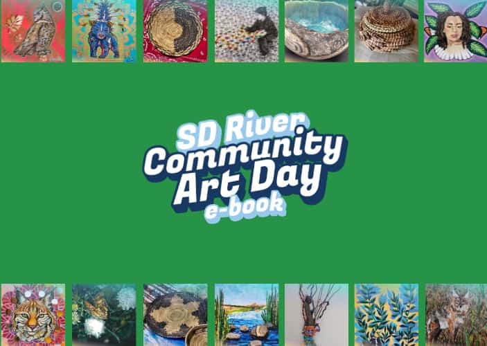 e-book graphic with sd river art day logo and example artwork